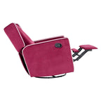 Fauteuil inclinable, pivotant et à bascule en bois massif et microfibre