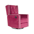 Fauteuil inclinable, pivotant et à bascule en bois massif et microfibre