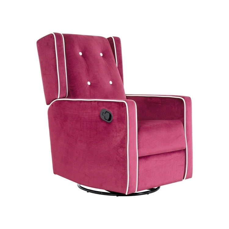 Fauteuil inclinable, pivotant et à bascule en bois massif et microfibre