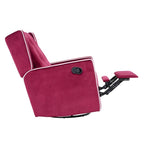 Fauteuil inclinable, pivotant et à bascule en bois massif et microfibre