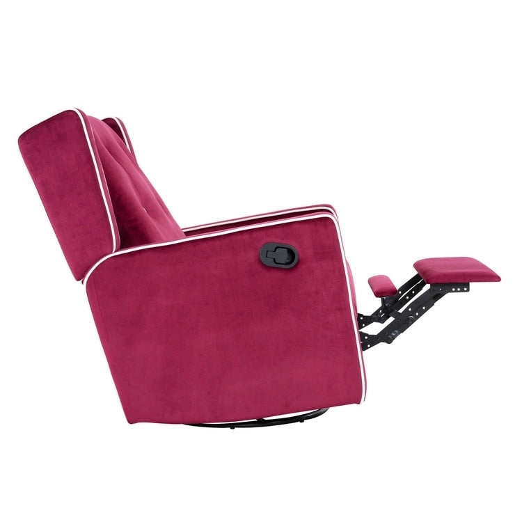 Fauteuil inclinable, pivotant et à bascule en bois massif et microfibre