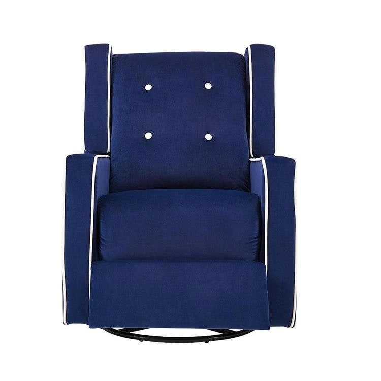 Fauteuil inclinable, pivotant et à bascule en bois massif et microfibre