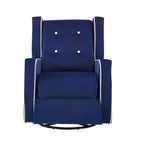 Fauteuil inclinable, pivotant et à bascule en bois massif et microfibre