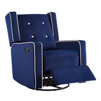 Fauteuil inclinable, pivotant et à bascule en bois massif et microfibre