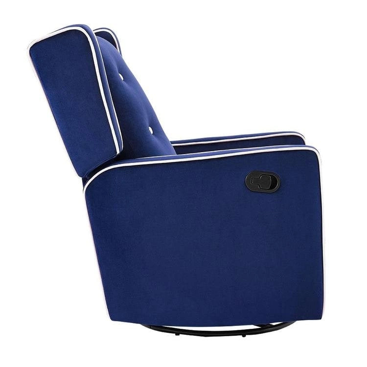 Fauteuil inclinable, pivotant et à bascule en bois massif et microfibre