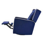 Fauteuil inclinable, pivotant et à bascule en bois massif et microfibre