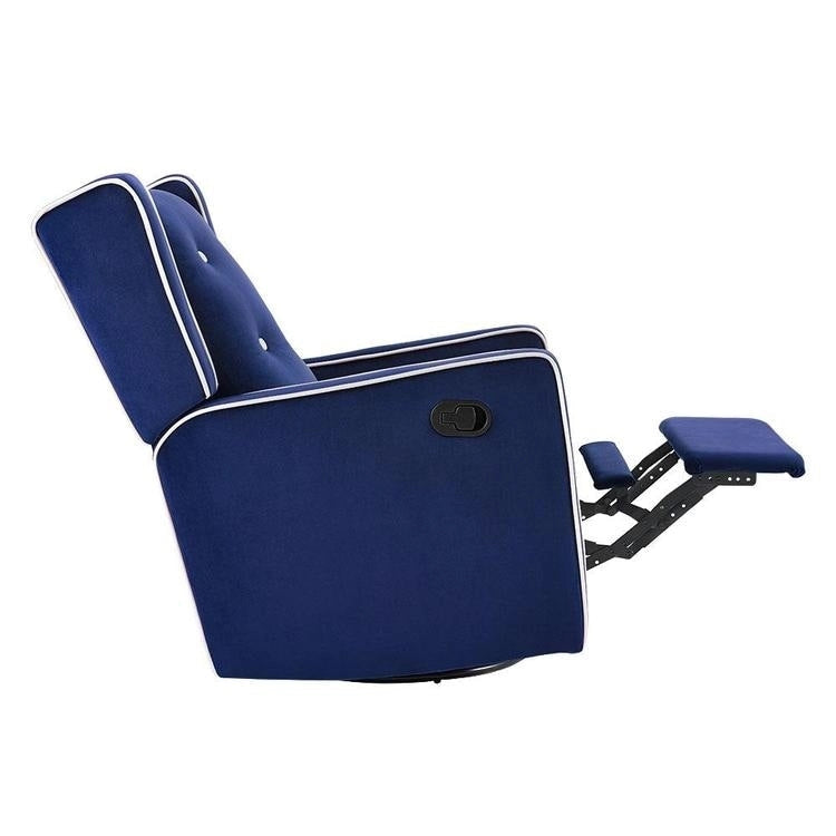 Fauteuil inclinable, pivotant et à bascule en bois massif et microfibre
