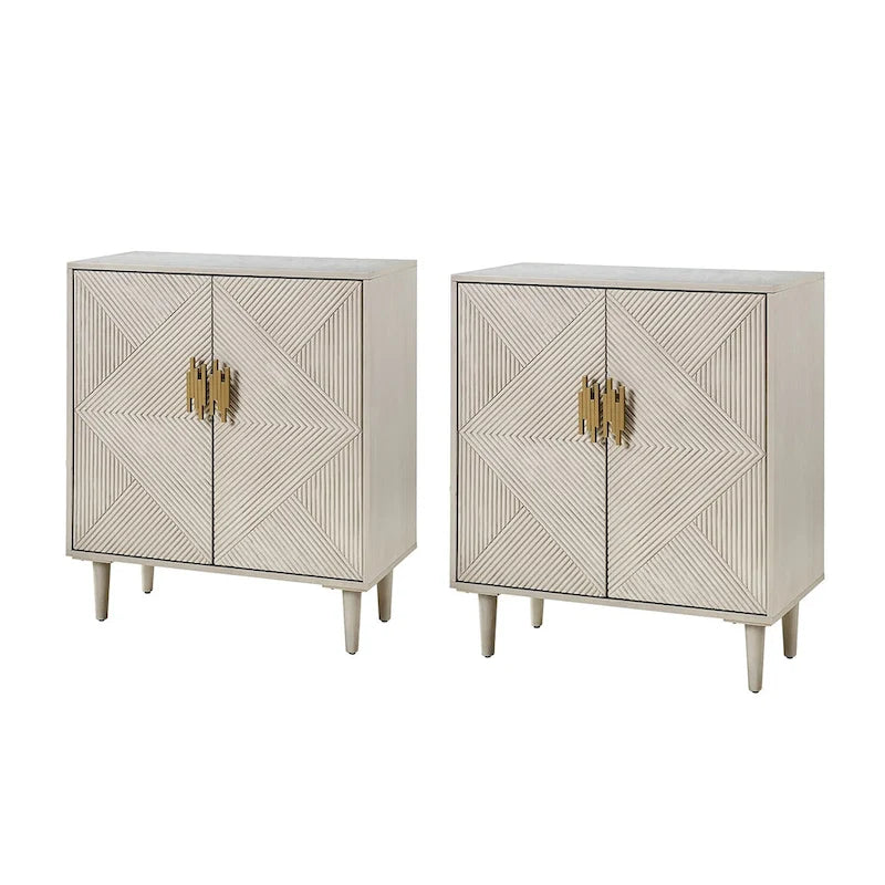 Meubles TV de rangement modernes avec étagères réglables - Lot de 2