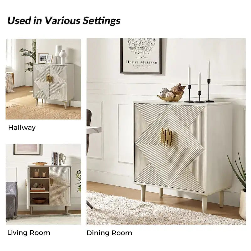 Meubles TV de rangement modernes avec étagères réglables - Lot de 2