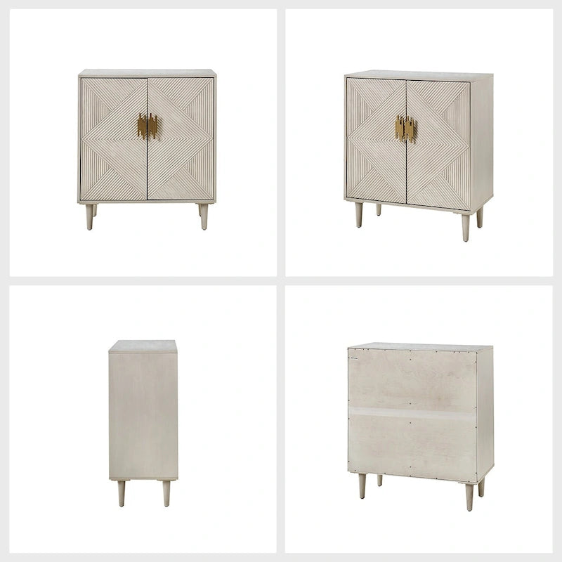 Meubles TV de rangement modernes avec étagères réglables - Lot de 2