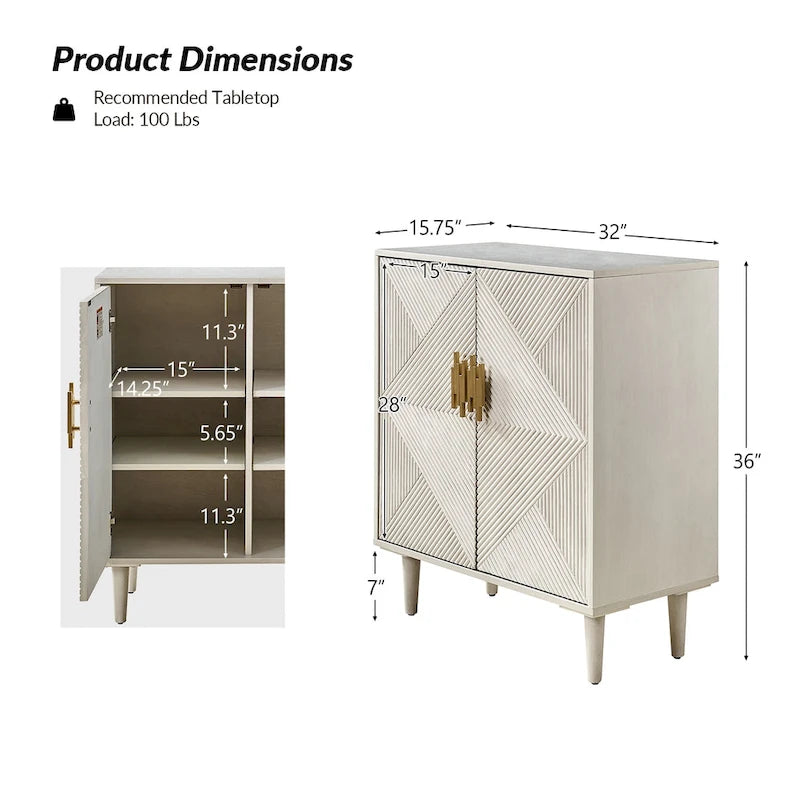Meubles TV de rangement modernes avec étagères réglables - Lot de 2