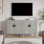Meubles TV de rangement modernes avec étagères réglables - Lot de 2