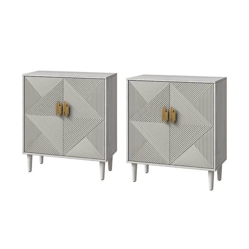 Meubles TV de rangement modernes avec étagères réglables - Lot de 2