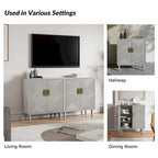 Meubles TV de rangement modernes avec étagères réglables - Lot de 2