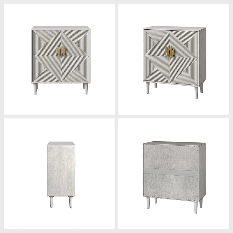 Meubles TV de rangement modernes avec étagères réglables - Lot de 2