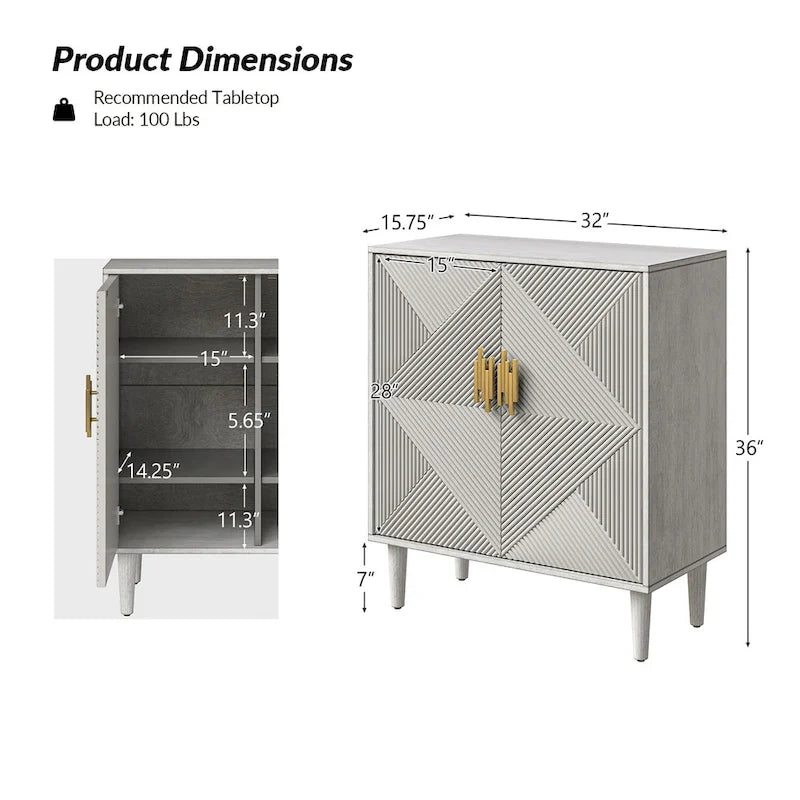 Meubles TV de rangement modernes avec étagères réglables - Lot de 2