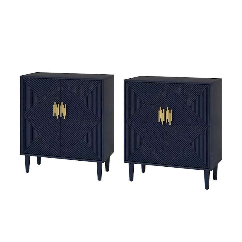 Meubles TV de rangement modernes avec étagères réglables - Lot de 2