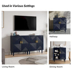 Meubles TV de rangement modernes avec étagères réglables - Lot de 2