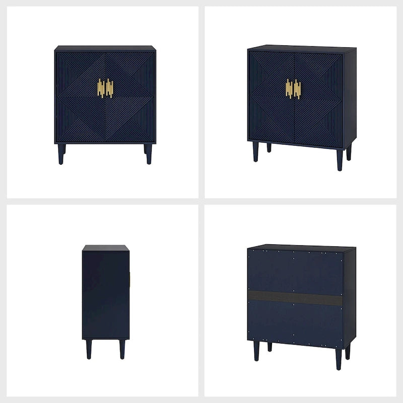 Meubles TV de rangement modernes avec étagères réglables - Lot de 2