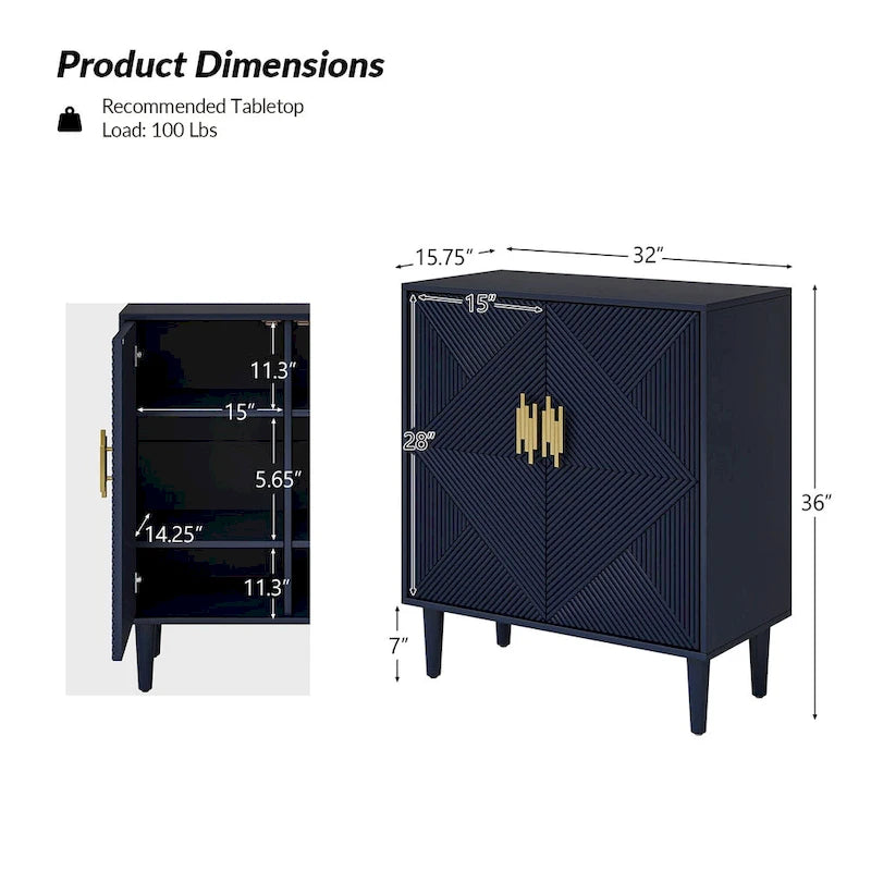 Meubles TV de rangement modernes avec étagères réglables - Lot de 2