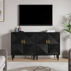 Meubles TV de rangement modernes avec étagères réglables - Lot de 2