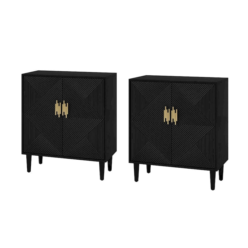 Meubles TV de rangement modernes avec étagères réglables - Lot de 2