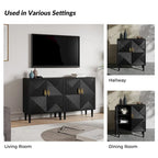 Meubles TV de rangement modernes avec étagères réglables - Lot de 2