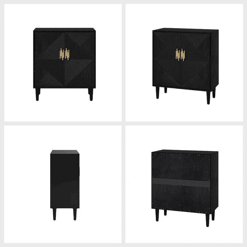Meubles TV de rangement modernes avec étagères réglables - Lot de 2
