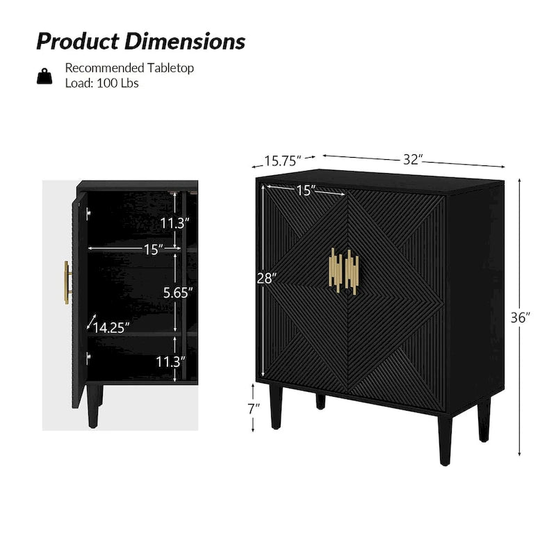 Meubles TV de rangement modernes avec étagères réglables - Lot de 2