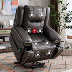 Fauteuil releveur avec massage, chauffage, porte-gobelet et port USB