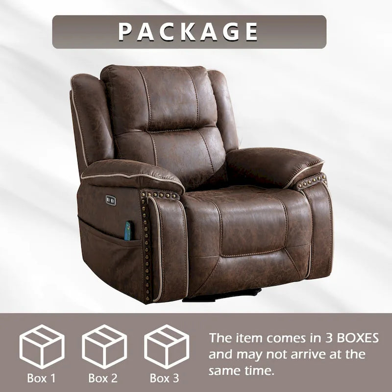 Fauteuil releveur avec massage, chauffage, porte-gobelet et port USB