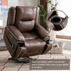 Fauteuil releveur avec massage, chauffage, porte-gobelet et port USB