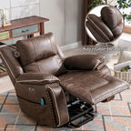 Fauteuil releveur avec massage, chauffage, porte-gobelet et port USB