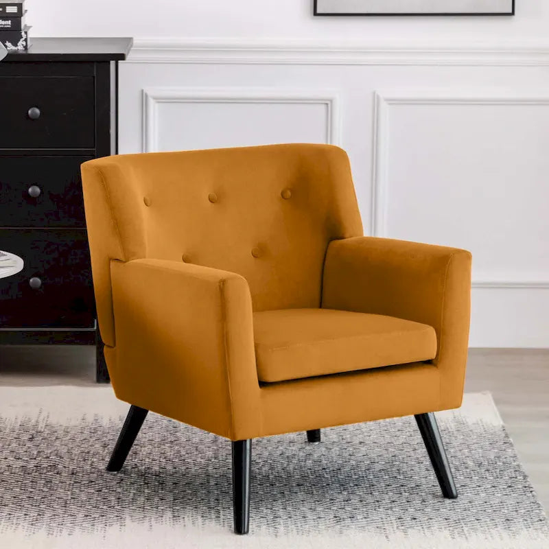 Fauteuil d'appoint capitonné en velours