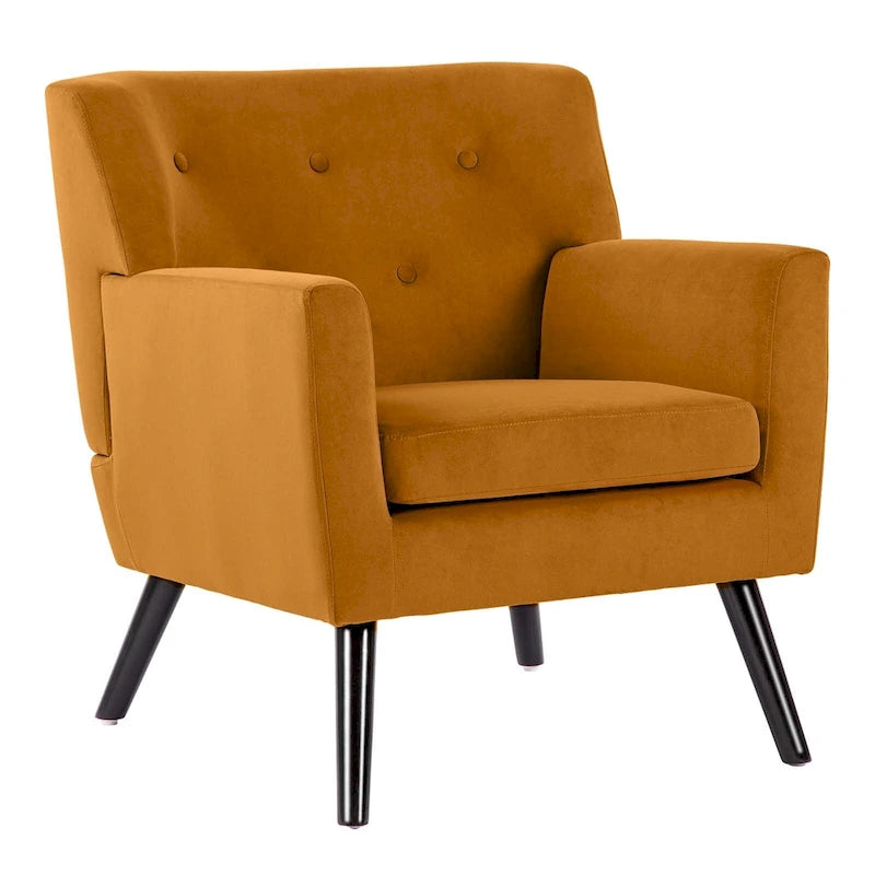 Fauteuil d'appoint capitonné en velours
