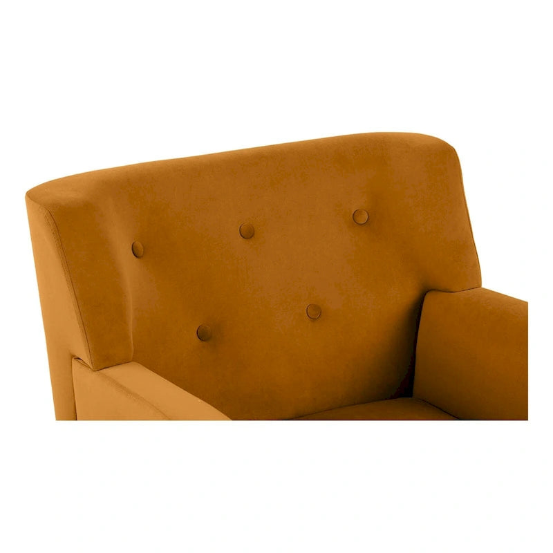 Fauteuil d'appoint capitonné en velours