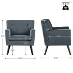 Fauteuil d'appoint capitonné en velours
