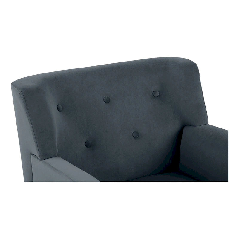 Fauteuil d'appoint capitonné en velours