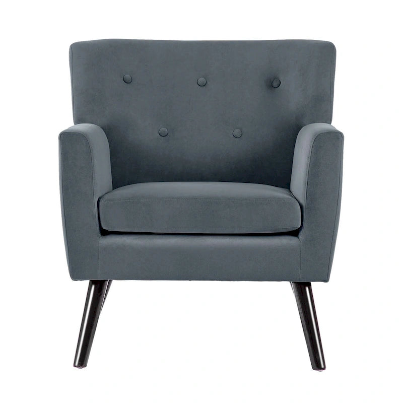 Fauteuil d'appoint capitonné en velours