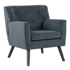Fauteuil d'appoint capitonné en velours
