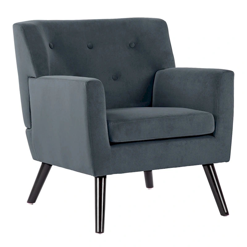 Fauteuil d'appoint capitonné en velours