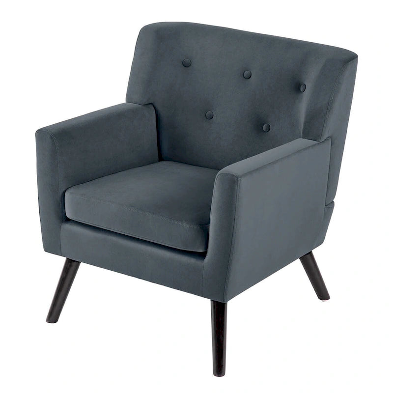 Fauteuil d'appoint capitonné en velours