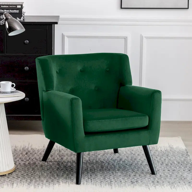 Fauteuil d'appoint capitonné en velours