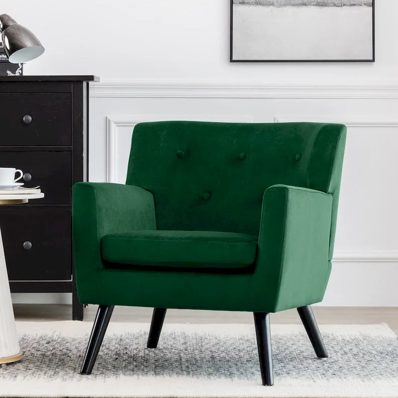 Fauteuil d'appoint capitonné en velours