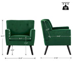 Fauteuil d'appoint capitonné en velours