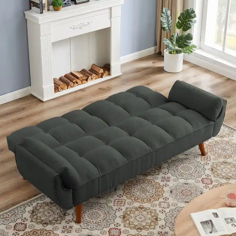 Canapé Futon Convertible Rembourré de 75,39 Pouces