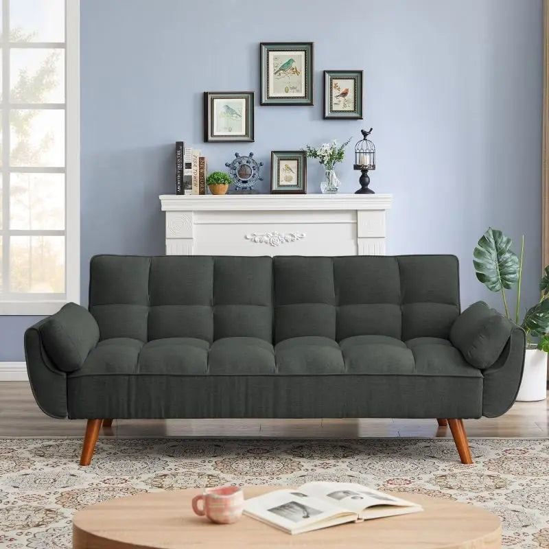 Canapé Futon Convertible Rembourré de 75,39 Pouces