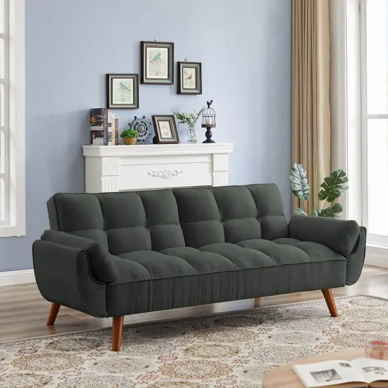 Canapé Futon Convertible Rembourré de 75,39 Pouces