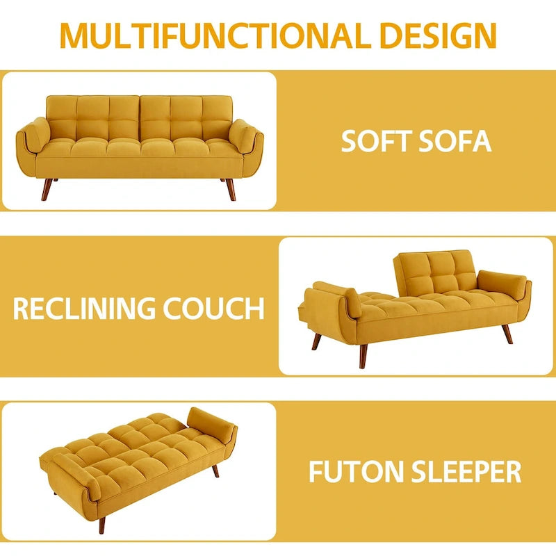 Canapé Futon Convertible Rembourré de 75,39 Pouces