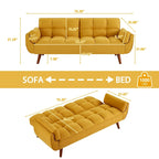 Canapé Futon Convertible Rembourré de 75,39 Pouces